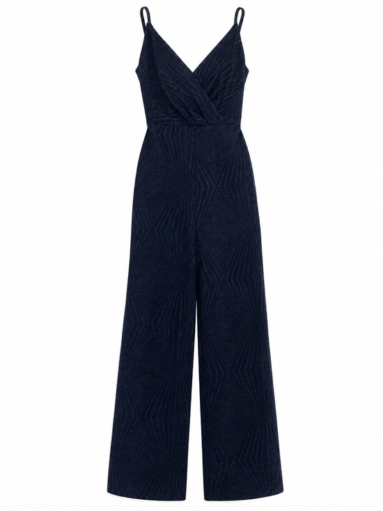 Francesca's Collections Pants - Glitter Shimmer jumpsuit - sleeveless - navy shimmer - small